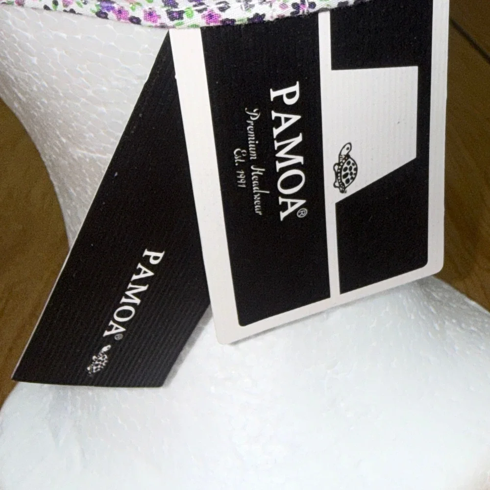 Pamoa Premium Headwear Womens Purple Floral Flat Cap Ivy Hat‎ PMV720 S/M NEW